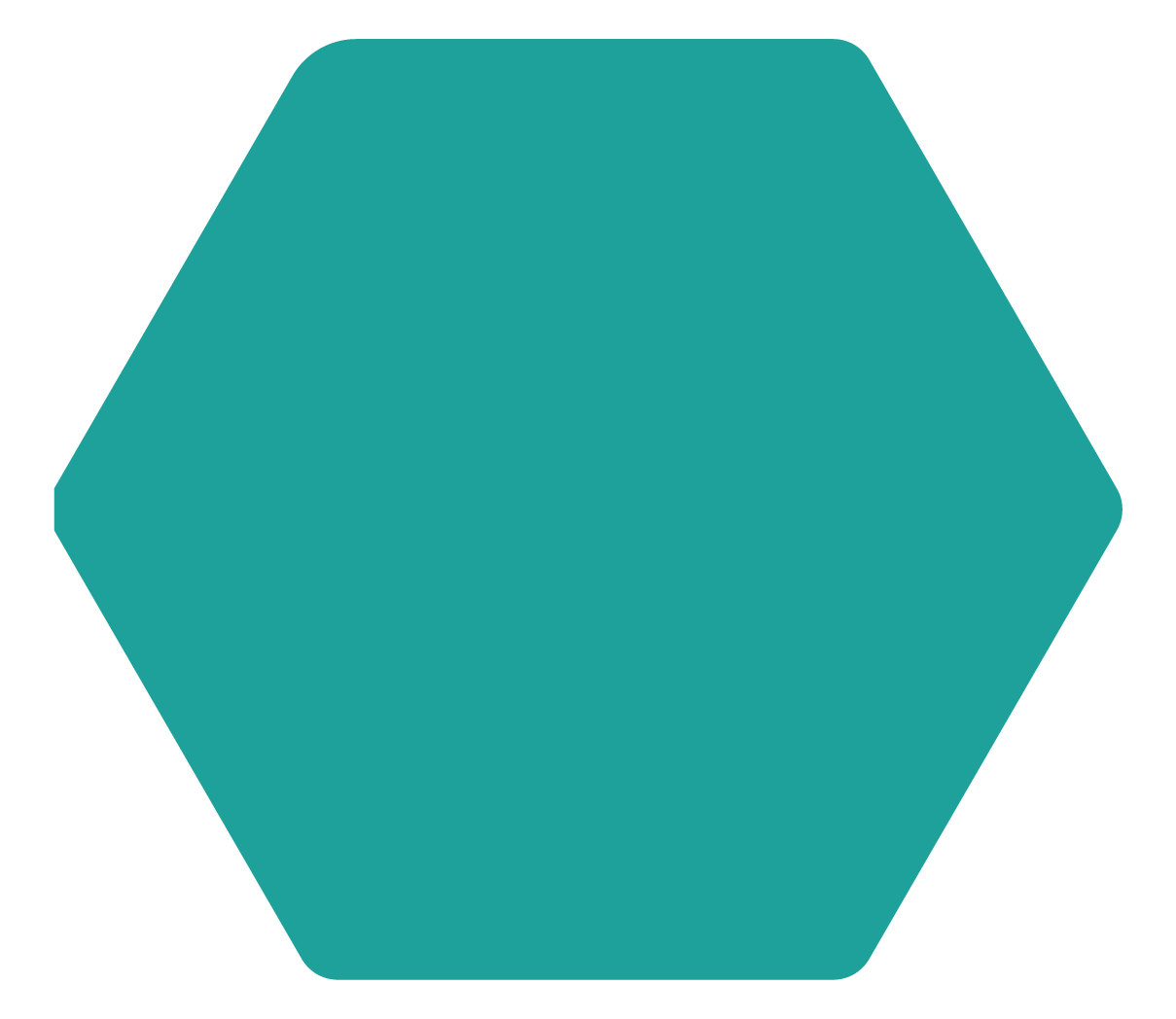 teal hexagon