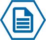 blue hexagon document icon
