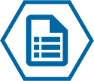 blue hexagon list icon